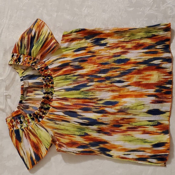 SZ. MEDIUM WOMEN'S ART AND SAND MULTICOLORED TOP - Picture 1 of 5